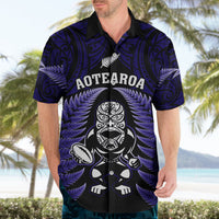 New Zealand Aotearoa Rugby Hawaiian Shirt NZ Tiki With Maori Fern World Cup Blue Version LT14 - Polynesian Pride