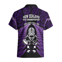 New Zealand Aotearoa Rugby Hawaiian Shirt NZ Tiki With Maori Fern World Cup Purple Version LT14 - Polynesian Pride