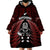 New Zealand Aotearoa Rugby Wearable Blanket Hoodie NZ Tiki With Maori Fern World Cup Red Version LT14 - Polynesian Pride