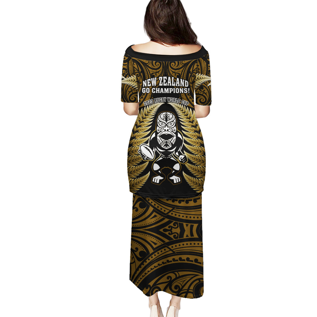 New Zealand Aotearoa Rugby Puletasi NZ Tiki With Maori Fern World Cup Gold Version LT14 - Polynesian Pride