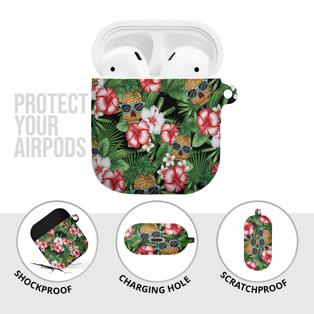 Pineapple Skull Aloha Hawaii AirPods Case Summer Vibes Tropical Seamless Pattern - Polynesian Pride