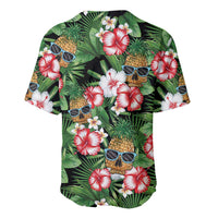Pineapple Skull Aloha Hawaii Baseball Jersey Summer Vibes Tropical Seamless Pattern - Polynesian Pride