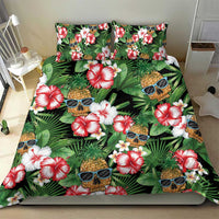 Pineapple Skull Aloha Hawaii Bedding Set Summer Vibes Tropical Seamless Pattern - Polynesian Pride