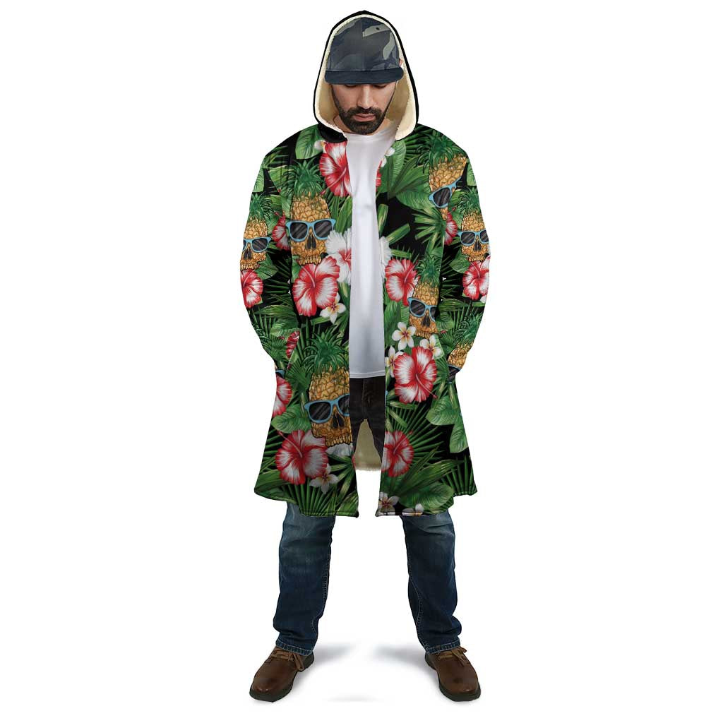 Pineapple Skull Aloha Hawaii Cloak Summer Vibes Tropical Seamless Pattern - Polynesian Pride