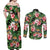 Pineapple Skull Aloha Hawaii Couples Matching Off Shoulder Maxi Dress and Long Sleeve Button Shirt Summer Vibes Tropical Seamless Pattern - Polynesian Pride