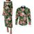 Pineapple Skull Aloha Hawaii Couples Matching Puletasi and Long Sleeve Button Shirt Summer Vibes Tropical Seamless Pattern - Polynesian Pride