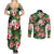 Pineapple Skull Aloha Hawaii Couples Matching Summer Maxi Dress and Long Sleeve Button Shirt Summer Vibes Tropical Seamless Pattern - Polynesian Pride
