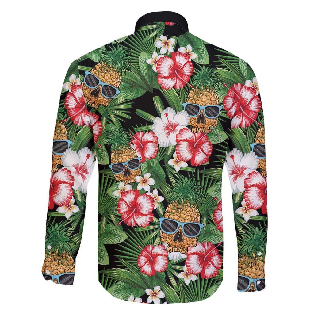 Pineapple Skull Aloha Hawaii Family Matching Mermaid Dress and Hawaiian Shirt Summer Vibes Tropical Seamless Pattern - Polynesian Pride