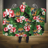 Pineapple Skull Aloha Hawaii Hooded Blanket Summer Vibes Tropical Seamless Pattern - Polynesian Pride