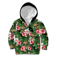 Pineapple Skull Aloha Hawaii Kid Hoodie Summer Vibes Tropical Seamless Pattern - Polynesian Pride
