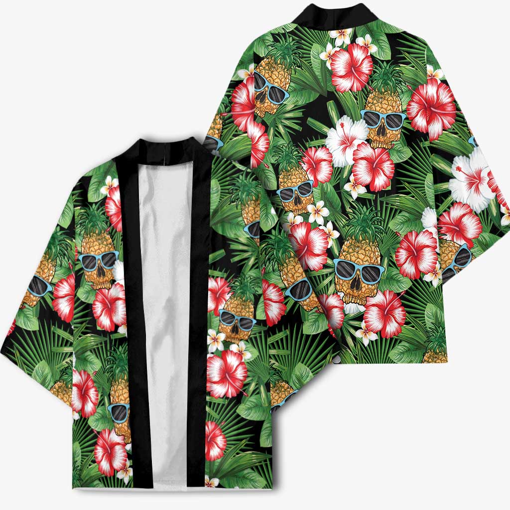 Pineapple Skull Aloha Hawaii Kimono Summer Vibes Tropical Seamless Pattern - Polynesian Pride