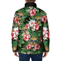 Pineapple Skull Aloha Hawaii Padded Jacket Summer Vibes Tropical Seamless Pattern - Polynesian Pride