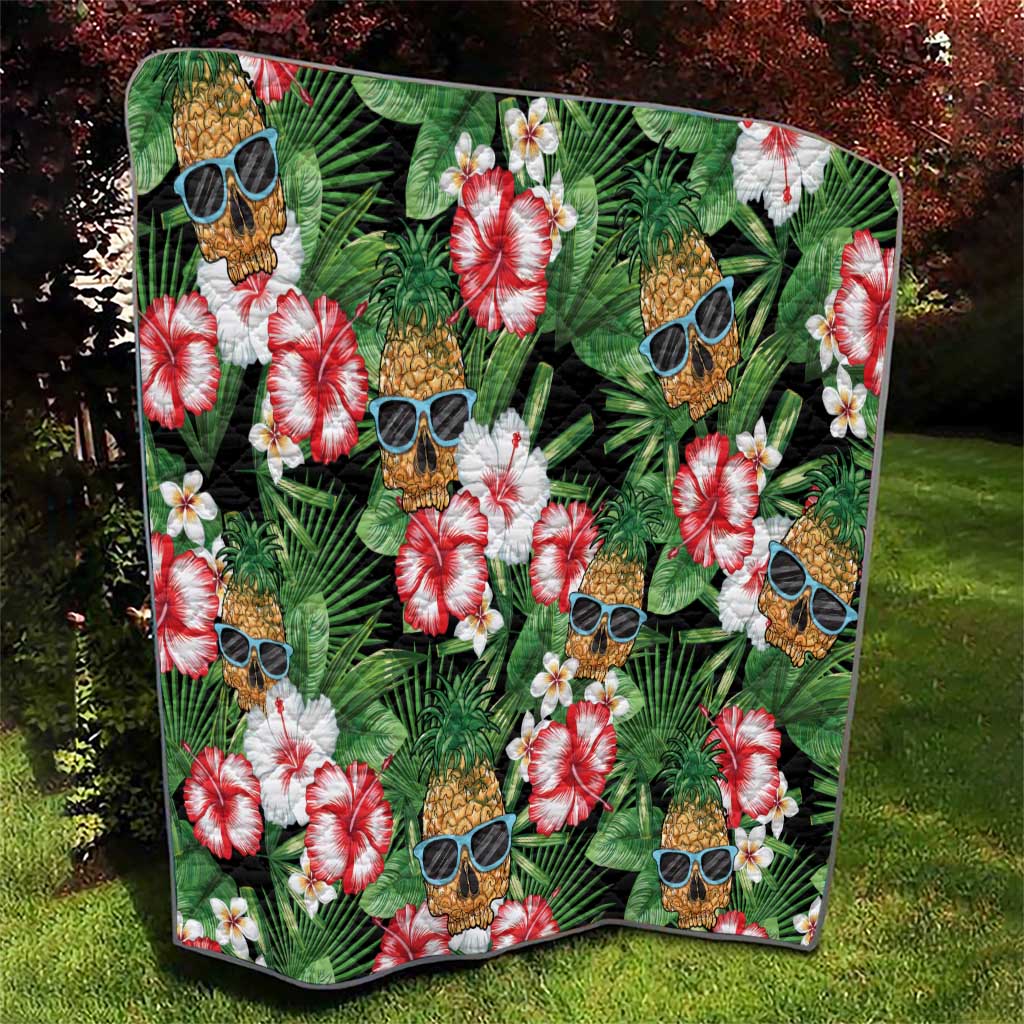 Pineapple Skull Aloha Hawaii Quilt Summer Vibes Tropical Seamless Pattern - Polynesian Pride