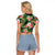 Pineapple Skull Aloha Hawaii Raglan Cropped T Shirt Summer Vibes Tropical Seamless Pattern - Polynesian Pride