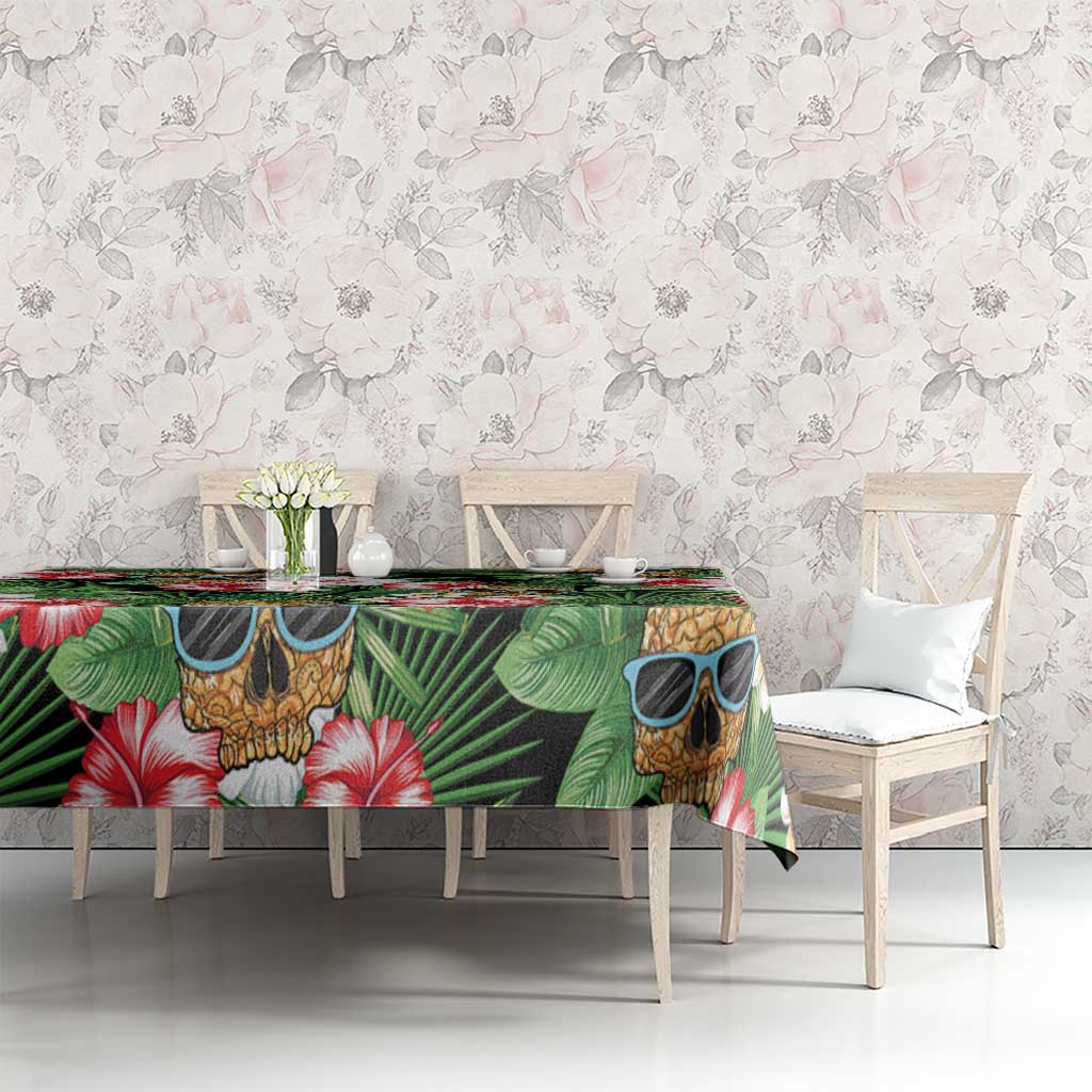 Pineapple Skull Aloha Hawaii Tablecloth Summer Vibes Tropical Seamless Pattern - Polynesian Pride