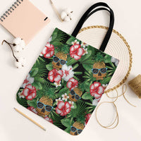 Pineapple Skull Aloha Hawaii Tote Bag Summer Vibes Tropical Seamless Pattern - Polynesian Pride