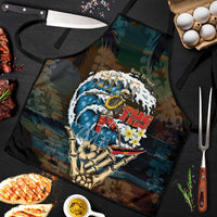 Aloha Hawaii Surfing Skull Apron Shaka Skeleton Ride The Waves - Polynesian Pride