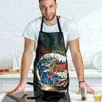 Aloha Hawaii Surfing Skull Apron Shaka Skeleton Ride The Waves - Polynesian Pride