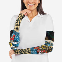 Aloha Hawaii Surfing Skull Arm Sleeves Shaka Skeleton Ride The Waves - Polynesian Pride