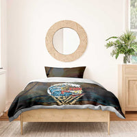 Aloha Hawaii Surfing Skull Bedding Set Shaka Skeleton Ride The Waves - Polynesian Pride