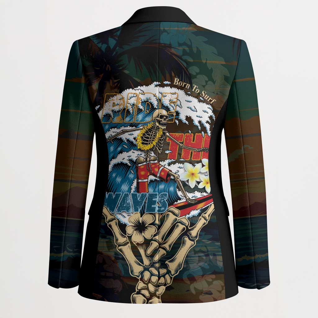 Aloha Hawaii Surfing Skull Blazer Shaka Skeleton Ride The Waves - Polynesian Pride