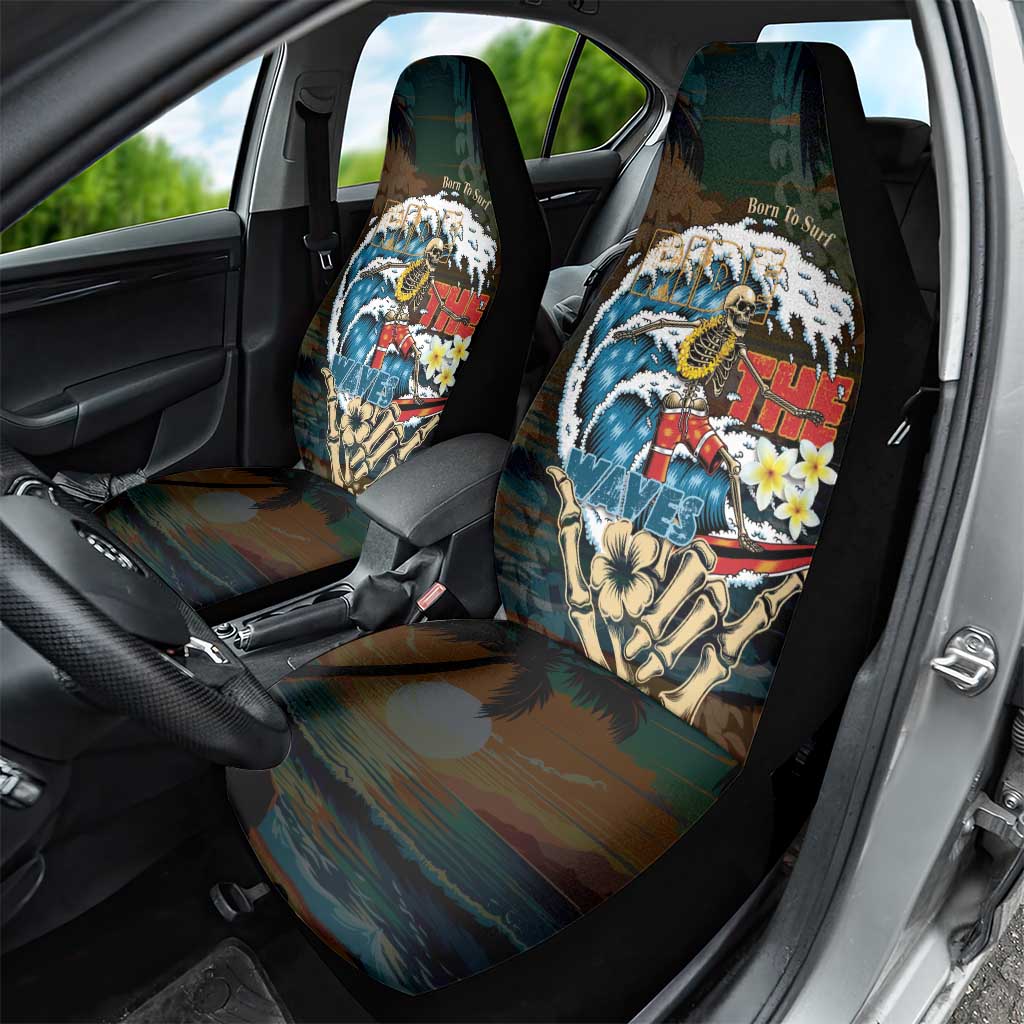 Aloha Hawaii Surfing Skull Car Seat Cover Shaka Skeleton Ride The Waves - Polynesian Pride