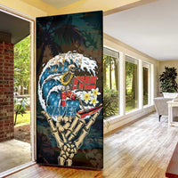 Aloha Hawaii Surfing Skull Door Cover Shaka Skeleton Ride The Waves - Polynesian Pride