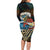 Aloha Hawaii Surfing Skull Family Matching Long Sleeve Bodycon Dress and Hawaiian Shirt Shaka Skeleton Ride The Waves - Polynesian Pride
