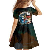 Aloha Hawaii Surfing Skull Family Matching Mermaid Dress and Hawaiian Shirt Shaka Skeleton Ride The Waves LT14 - Polynesian Pride