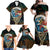 Aloha Hawaii Surfing Skull Family Matching Off Shoulder Maxi Dress and Hawaiian Shirt Shaka Skeleton Ride The Waves - Polynesian Pride
