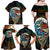 Aloha Hawaii Surfing Skull Family Matching Off Shoulder Maxi Dress and Hawaiian Shirt Shaka Skeleton Ride The Waves - Polynesian Pride