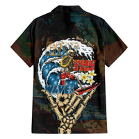 Aloha Hawaii Surfing Skull Family Matching Summer Maxi Dress and Hawaiian Shirt Shaka Skeleton Ride The Waves LT14 - Polynesian Pride