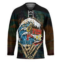 Aloha Hawaii Surfing Skull Hockey Jersey Shaka Skeleton Ride The Waves - Polynesian Pride