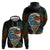 Aloha Hawaii Surfing Skull Hoodie Shaka Skeleton Ride The Waves - Polynesian Pride