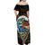 Aloha Hawaii Surfing Skull Off Shoulder Maxi Dress Shaka Skeleton Ride The Waves - Polynesian Pride