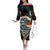 Aloha Hawaii Surfing Skull Off The Shoulder Long Sleeve Dress Shaka Skeleton Ride The Waves - Polynesian Pride