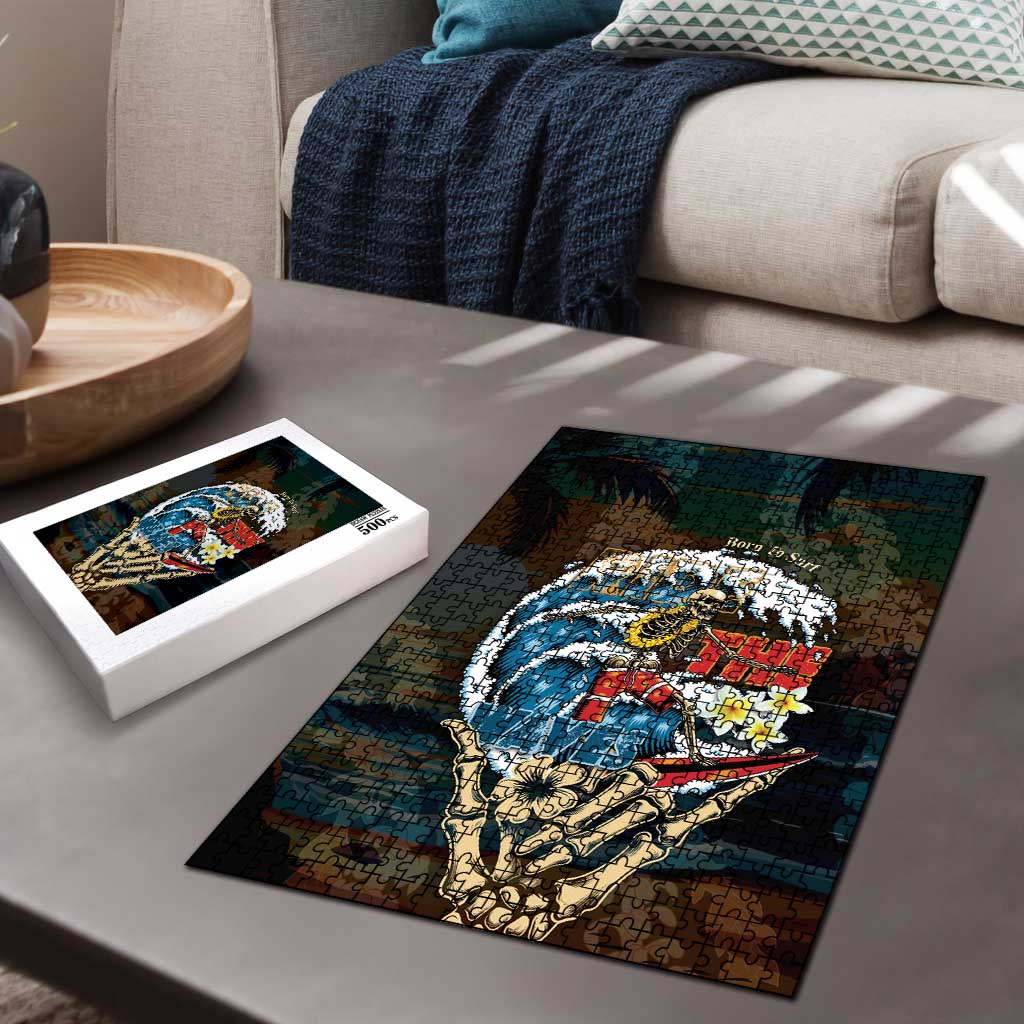 Aloha Hawaii Surfing Skull Puzzle Shaka Skeleton Ride The Waves - Polynesian Pride