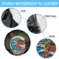 Aloha Hawaii Surfing Skull Spare Tire Cover Shaka Skeleton Ride The Waves - Polynesian Pride