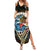Aloha Hawaii Surfing Skull Summer Maxi Dress Shaka Skeleton Ride The Waves - Polynesian Pride