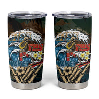 Aloha Hawaii Surfing Skull Tumbler Cup Shaka Skeleton Ride The Waves - Polynesian Pride