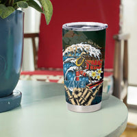 Aloha Hawaii Surfing Skull Tumbler Cup Shaka Skeleton Ride The Waves - Polynesian Pride