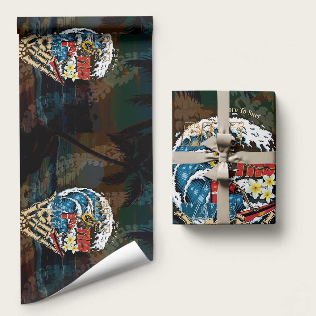Aloha Hawaii Surfing Skull Wrapping Paper Shaka Skeleton Ride The Waves - Polynesian Pride