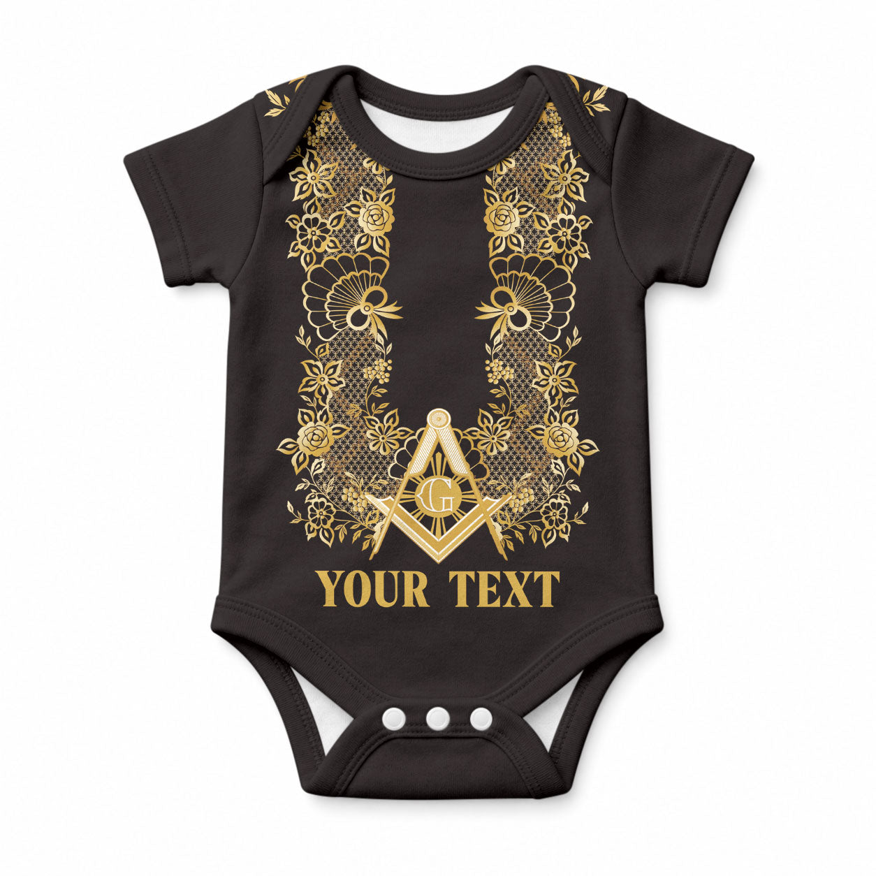 Personalised Filipino Freemasonry Baby Onesie Masonic Barong Tagalog Inspired Ivory White