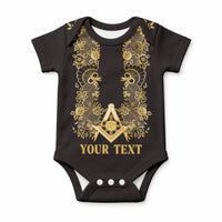 Personalised Filipino Freemasonry Baby Onesie Masonic Barong Tagalog Inspired Ivory White