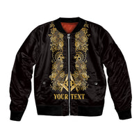 Personalised Filipino Freemasonry Bomber Jacket Masonic Barong Tagalog Inspired Ivory White LT14 Unisex Ivory White - Polynesian Pride