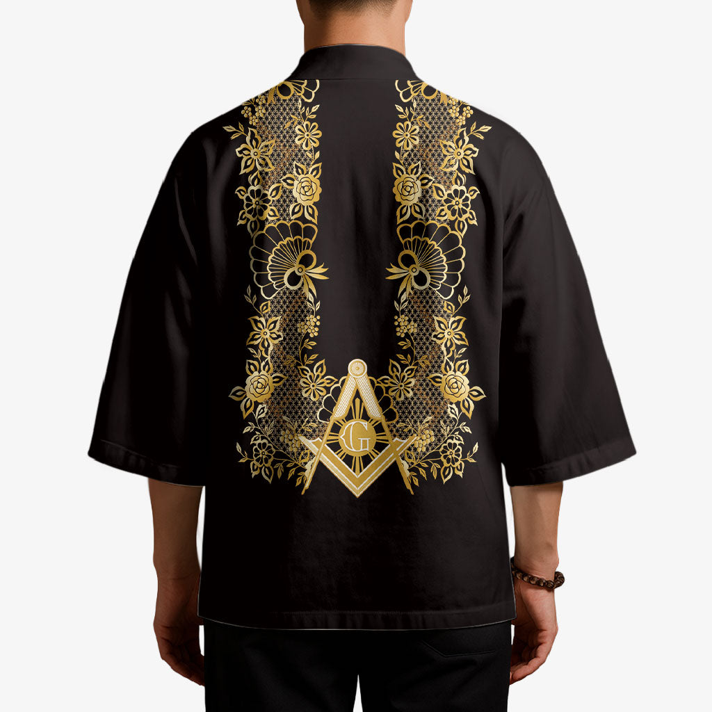 Personalised Filipino Freemasonry Kimono Masonic Barong Tagalog Inspired Ivory White LT14 - Polynesian Pride