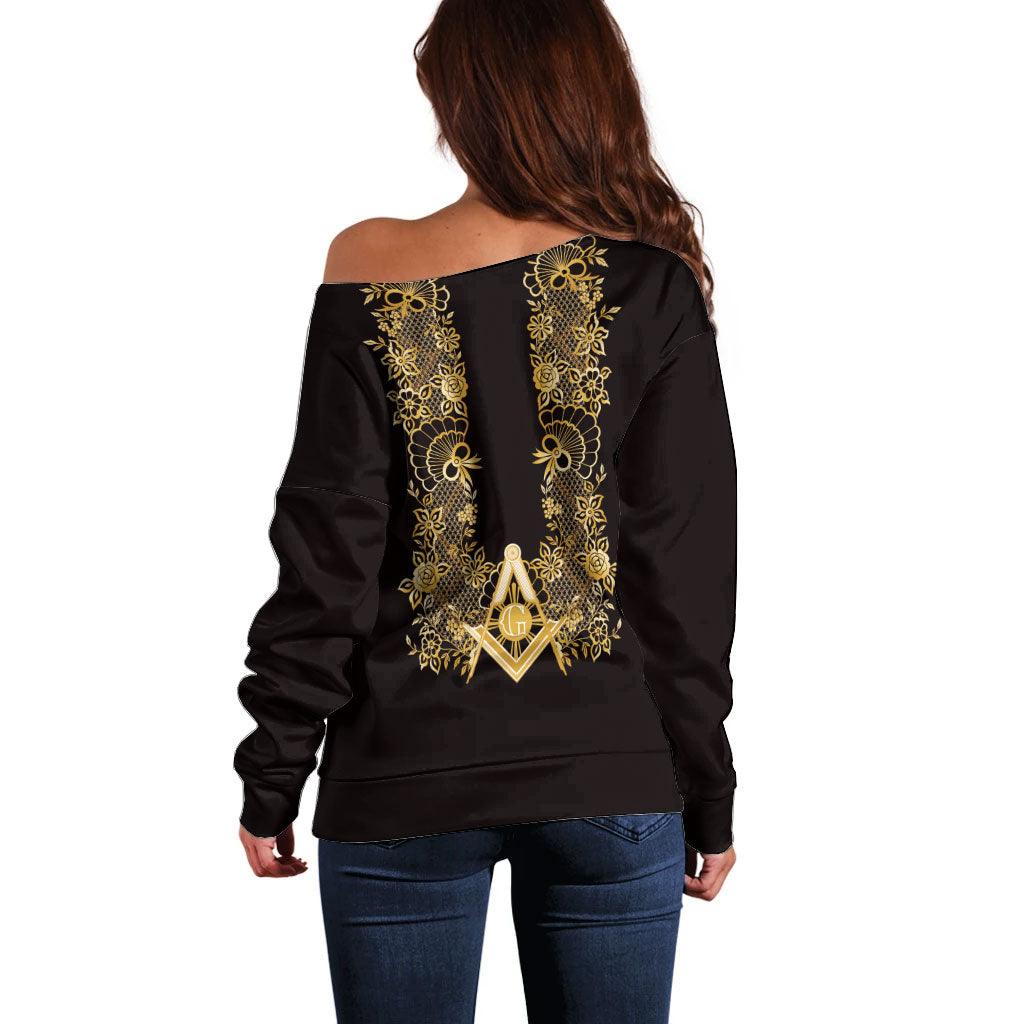 Personalised Filipino Freemasonry Off Shoulder Sweater Masonic Barong Tagalog Inspired Ivory White LT14 - Polynesian Pride