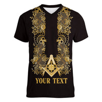 Personalised Filipino Freemasonry Women V-Neck T-Shirt Masonic Barong Tagalog Inspired Ivory White LT14 Female Ivory White - Polynesian Pride