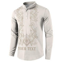 Personalised Filipino Freemasonry Button Sweatshirt Masonic Barong Tagalog Inspired Black LT14 - Polynesian Pride