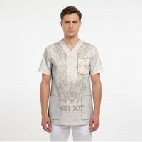 Personalised Filipino Freemasonry Scrub Top Masonic Barong Tagalog Inspired Black LT14 - Polynesian Pride